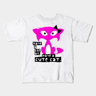 Cute cat T-shirt – Have a break, have a cute cat (Flare) Kids T-Shirt